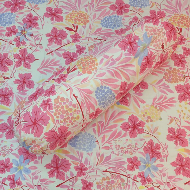 ORTHA EXPORT QUALITY PERCALE COTTON KING SIZE DOUBLE BEDSHEET – 3 PECS SET – PARROT PINK - Image 2