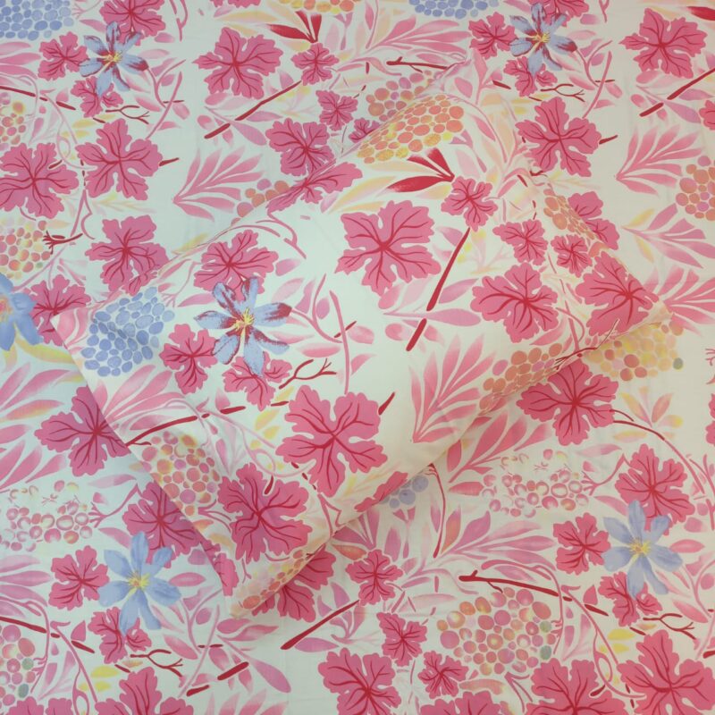 ORTHA EXPORT QUALITY PERCALE COTTON KING SIZE DOUBLE BEDSHEET – 3 PECS SET – PARROT PINK - Image 3