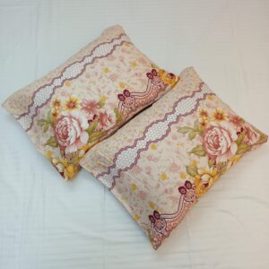Head Pillow Cover – Percale Cotton – Long 26 Inch- Wide 18 Inch – 2 Pecs - Lemon Rose