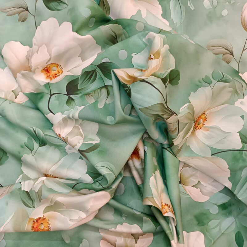 Super King Size High Quality 3D Design Satin Cotton Bed Sheet – 3 Pecs Set – Sea Green - Image 8