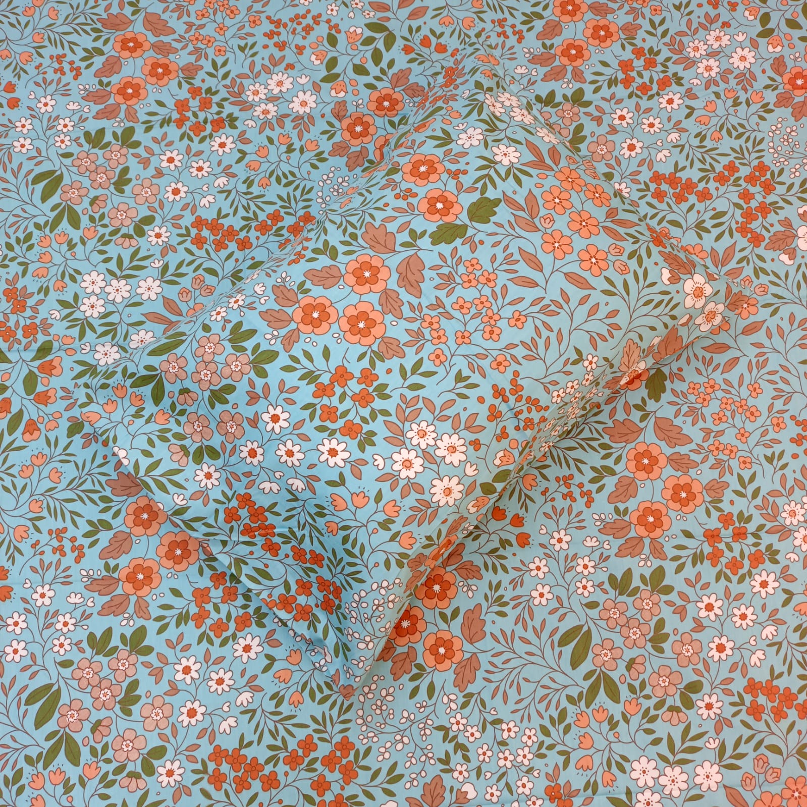 ORTHA EXPORT QUALITY SATIN COTTON KING SIZE DOUBLE BEDSHEET – 3 PECS SET – PASTEL FLORA - Image 2