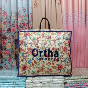 Finest Quality King Size Ortha Luxury Comforter (7 X 7.5 Feet) – Feather Touch Padding – Pori Cream