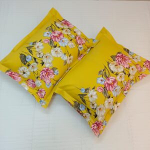 Head Pillow Cover – Twill Cotton – Long 24 Inch- Wide 18 Inch – 2 Pecs - T Yellow