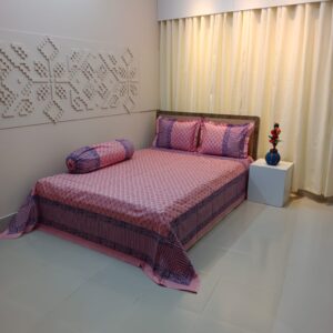 Hand Block Ortha Bedsheet – 4 Pecs – King Size