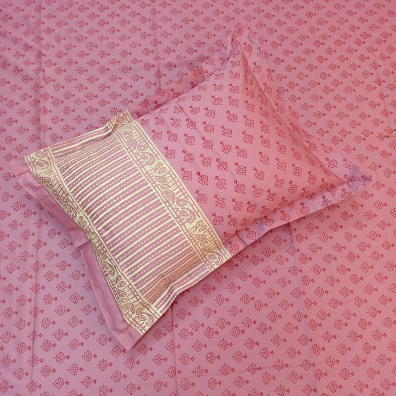 Hand Block Ortha Bedsheet – 4 Pecs – King Size - Image 2