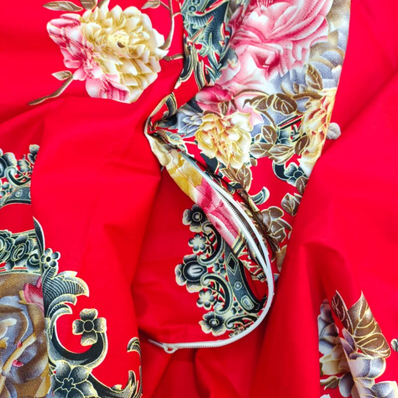 Finest Quality King Size Ortha Luxury Comforter Cover – Zipper System – 85*95 Inch – Flora Red Candy - Image 2