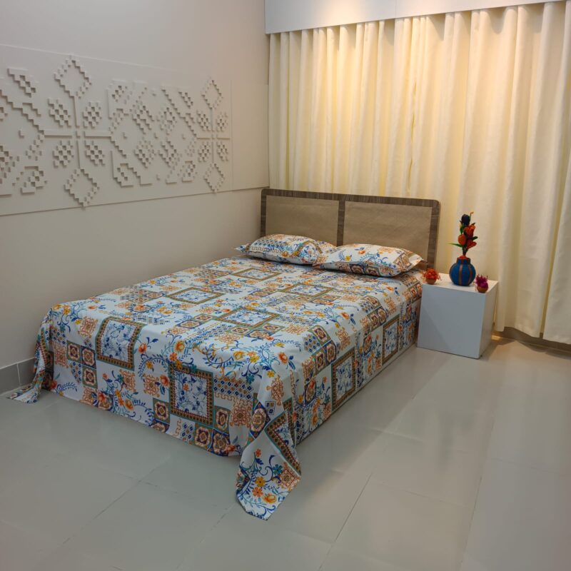 Luxury Twill Cotton Ortha Bedsheet – King Size – 3Pecs – White Box - Image 6