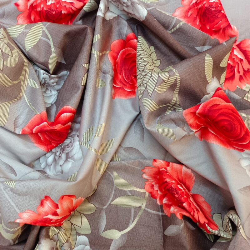 Luxury Twill Cotton Ortha Bedsheet – King Size – 3Pecs – Happy Ash Rose - Image 4