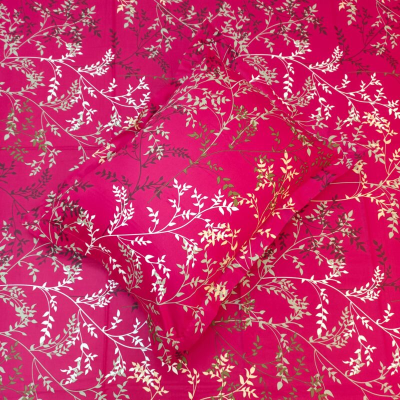 30/30 Count Luxury Exclusive Ortha Bedsheet – King Size – 3 Pecs Set – Maroon Lota - Image 2