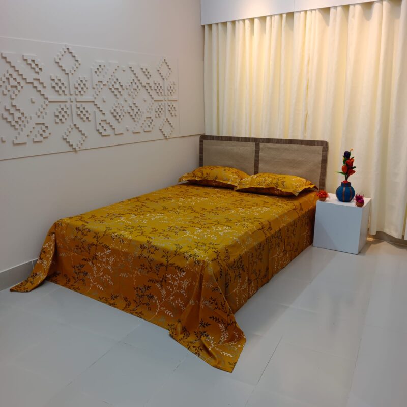 30/30 Count Luxury Exclusive Ortha Bedsheet – King Size – 3 Pecs Set – Golden Lota - Image 6