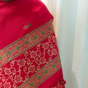 Hand Block Printed Viscose Shawl – Red