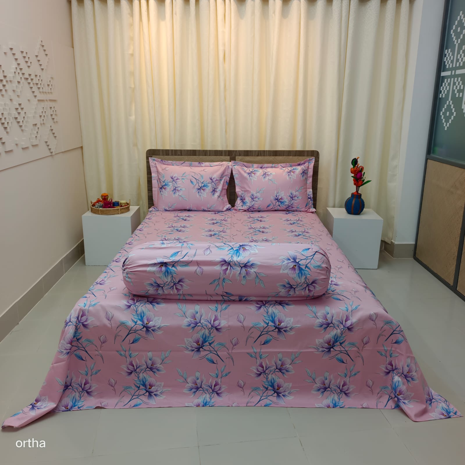 Luxury Twill Cotton Ortha Bedsheet – King Size – 3Pecs – Lux Lavender - Image 4