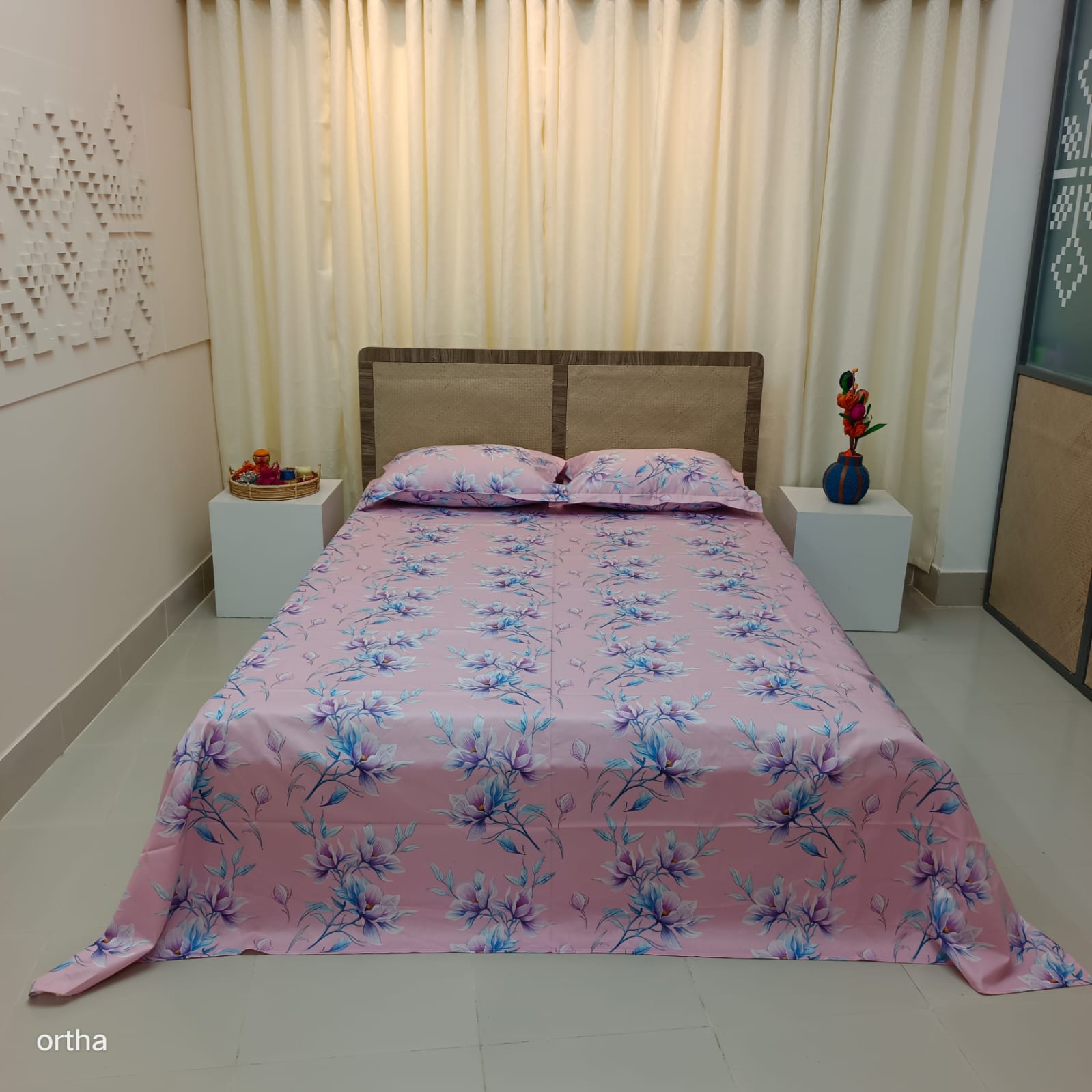 Luxury Twill Cotton Ortha Bedsheet – King Size – 3Pecs – Lux Lavender - Image 7