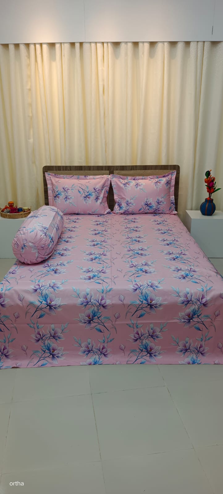 Luxury Twill Cotton Ortha Bedsheet – King Size – 3Pecs – Lux Lavender - Image 9