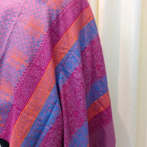 Hand Block Printed Viscose Shawl - Purple