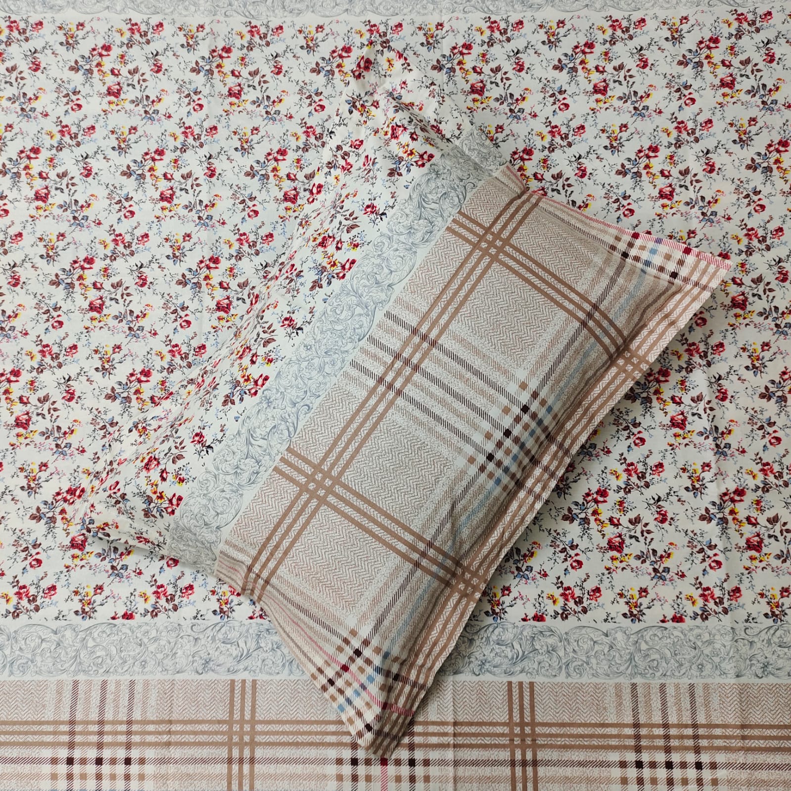 Luxury Twill Cotton Ortha Bedsheet – King Size – 3Pecs – Dr Choice - Image 2