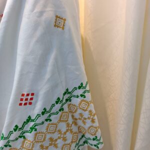 Hand Block Printed Viscose Shawl – White