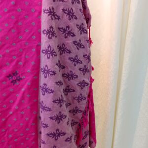 Hand Block Printed Viscose Shawl – Magenta & Pink