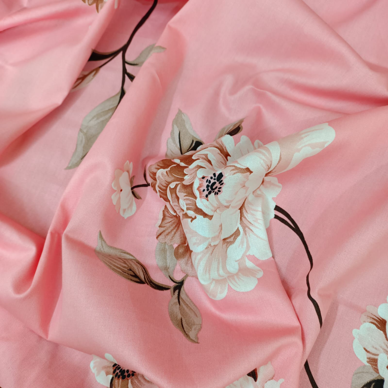 Luxury Twill Cotton Ortha Bedsheet – King Size – 4Pecs Set – Lota Pink