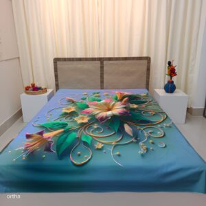 Ortha King Size Waterproof Bedsheet – Without Head Pillow Cover – 3D Kolmi
