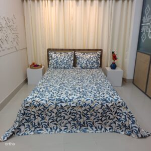 ORTHA EXCLUSIVE COTTON KING SIZE BEDSHEET – 3 PECS SET - TEJ PATTA