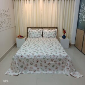 30/30 Count Luxury Exclusive Ortha Bedsheet – King Size – 3 Pecs Set – White Love