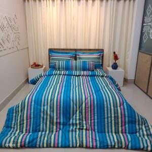 5 Pecs Ortha Luxury Couple Comforter Set (Stripe)