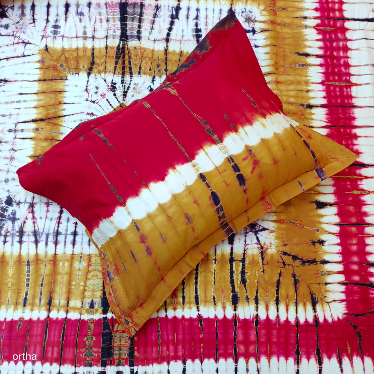 Tie-Dye Batik Bedsheet – Ortha Designer Collection – 4 Pecs Set - Image 3
