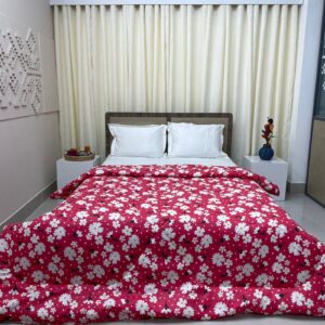 King Size Ortha Comforter (84 X 80 Inch) – Mixed Cotton – Pink Star – Shawl Free