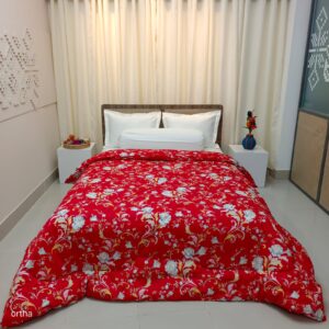Finest Quality Super King Size Ortha Luxury Comforter (85 X 95 Inch) – Feather Touch Padding – Red Royel