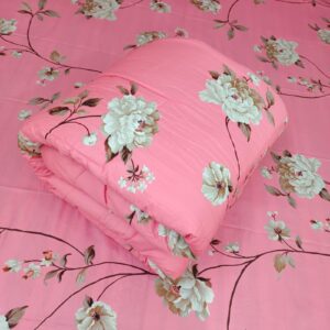 Finest Quality Super King Size Ortha Luxury Comforter (85 X 95 Inch) – Feather Touch Padding – Lota Pink