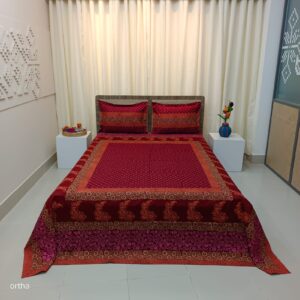Hand Block Ortha Bedsheet – 3 Pecs – King Size